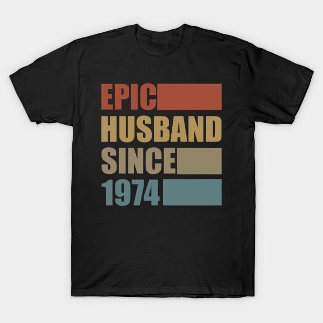 Vintage Epic Husband Since 1974 T-Shirt by Bunzaji